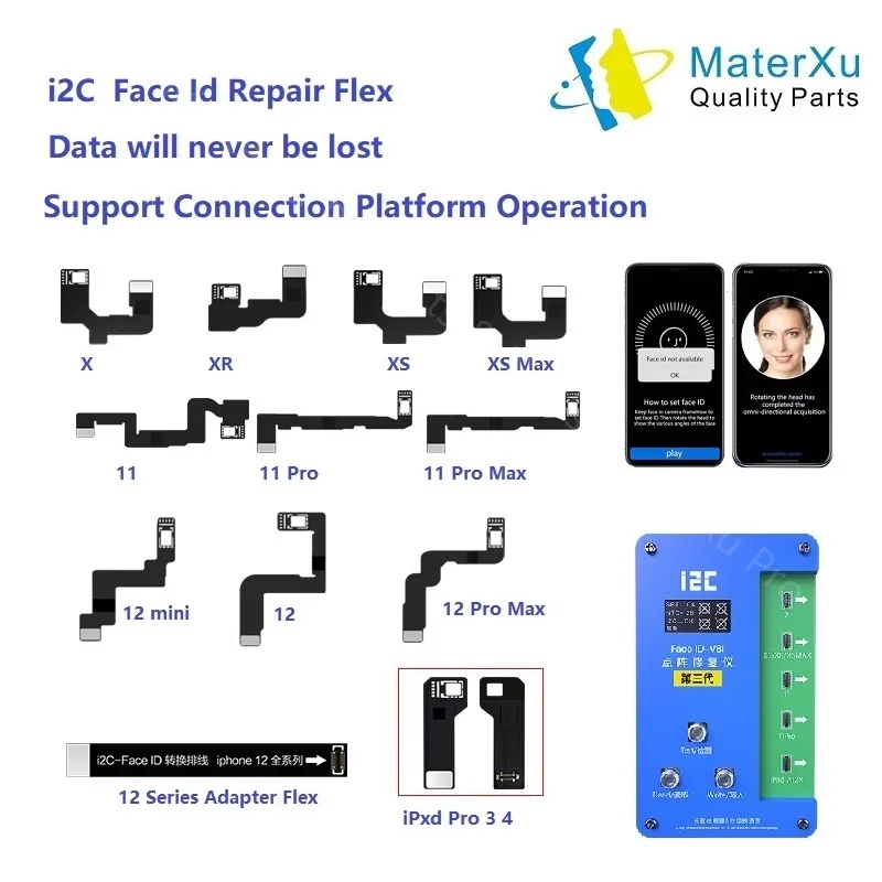 

MaAnt i2C программатор распознавания лица V8 для iPhone X XR XS 11 12 Pro Max iPad точечная матрица проектор чип IC ремонтный набор инструментов MasterXu