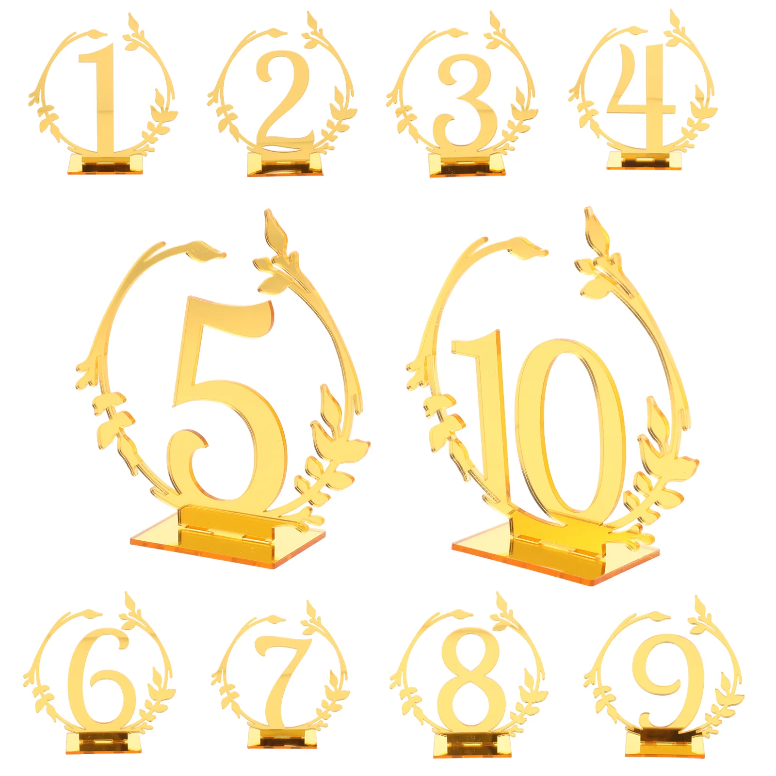 

10 Pcs Circular Dining Table Number Plate Wedding Decoration Banquet