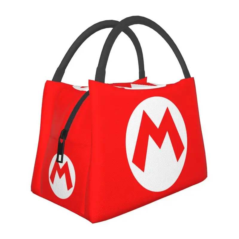 

Custom Cartoon Game Marios Letter Lunch Bags Women Gaming Cooler Thermal Insulated Lunch Boxes for Work Pinic or Travel