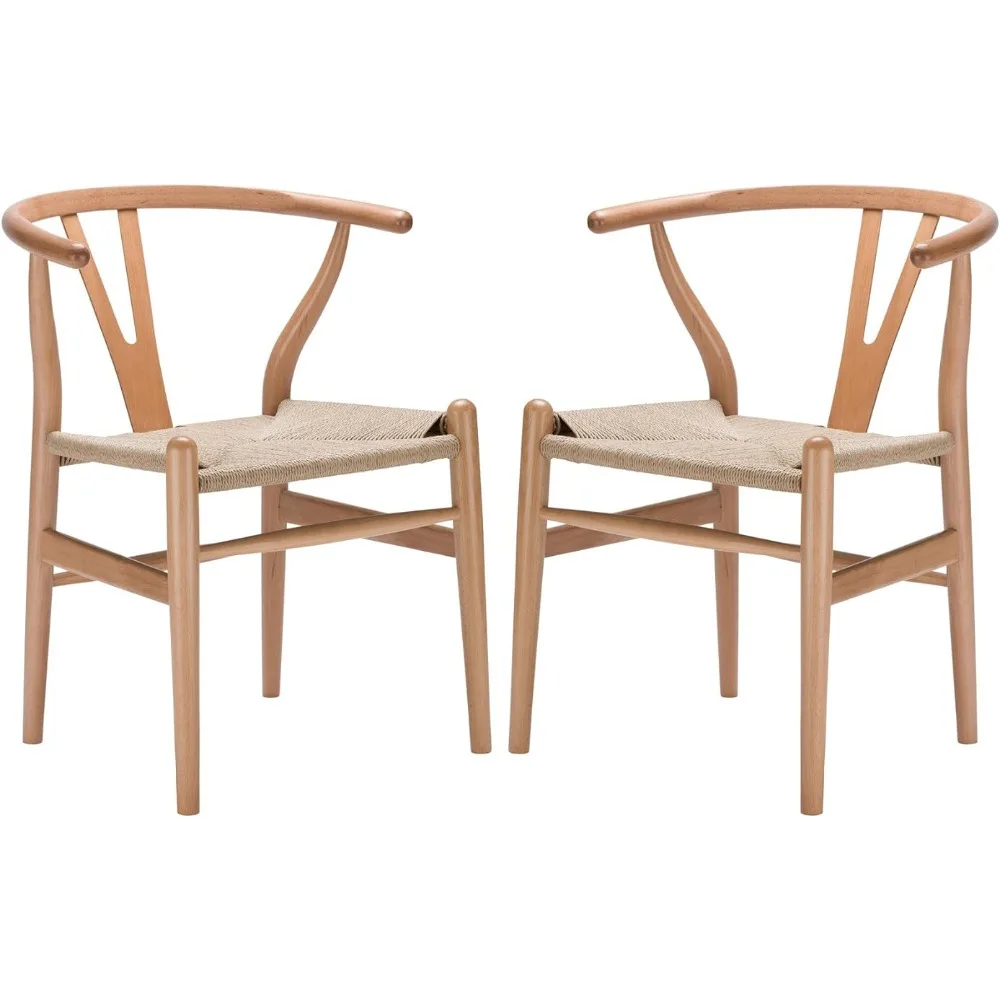 

Стул Плетеный современный деревянный обеденный стул среднего века стулья для кухни конопляное сиденье натуральная (набор из 2) мебель бесплатная доставка комната