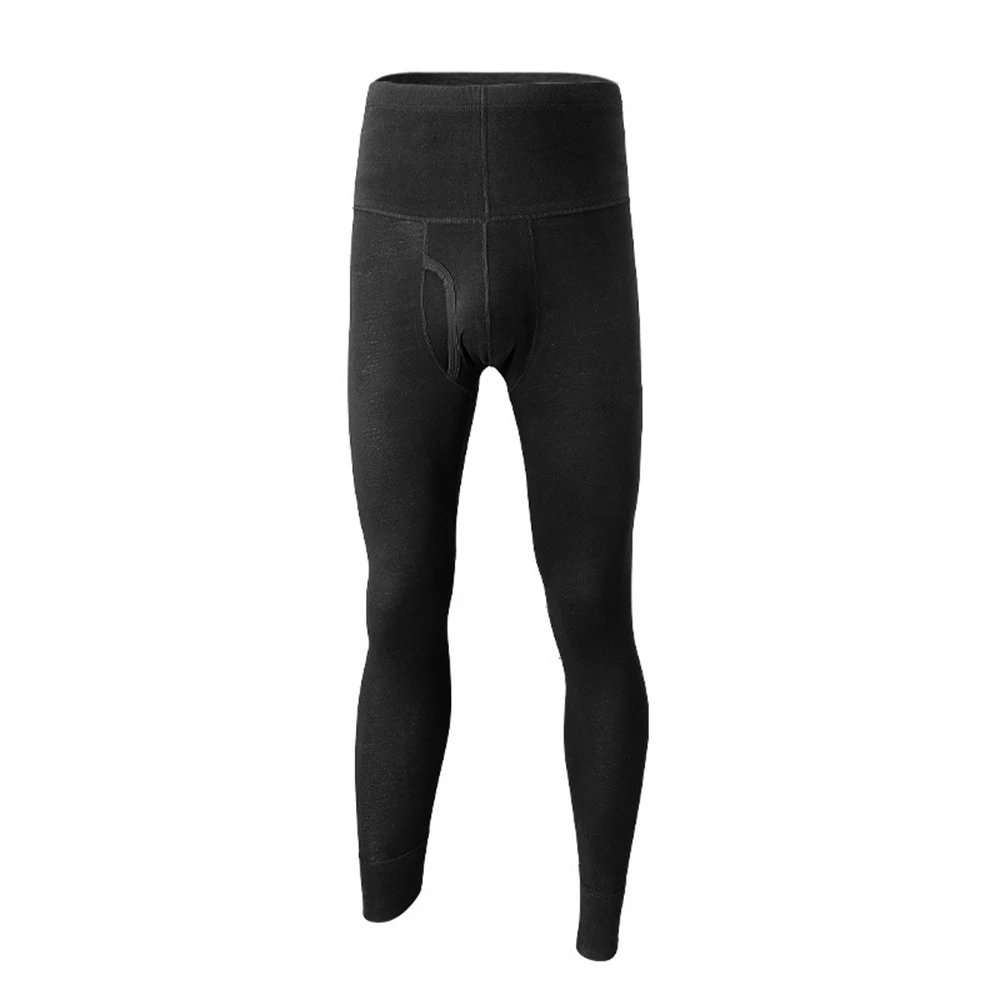 Mens Ultra Soft Fleece Lined Thermal Underwear Winter Warm L Long Johns Solid High Waist Tights Leggings Compression Pants A50