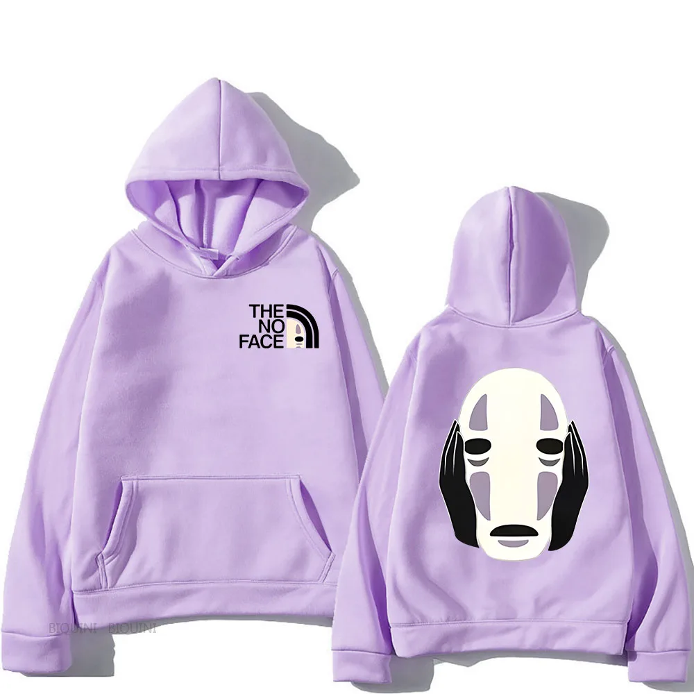 

Spirited Away No Face Man カオナシ Hoodies Miyazaki Hayao Cartoonist Sweatshirt Japanese Style Cartoon Printing Clothing Women Hoody