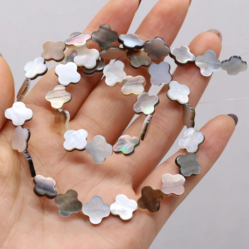 

12mm Natural Black Shell Beads Mother Of Pearl Loose Palm Oval Heart Star Plum Shape Freshwater Shell Beads For Jewelry Making