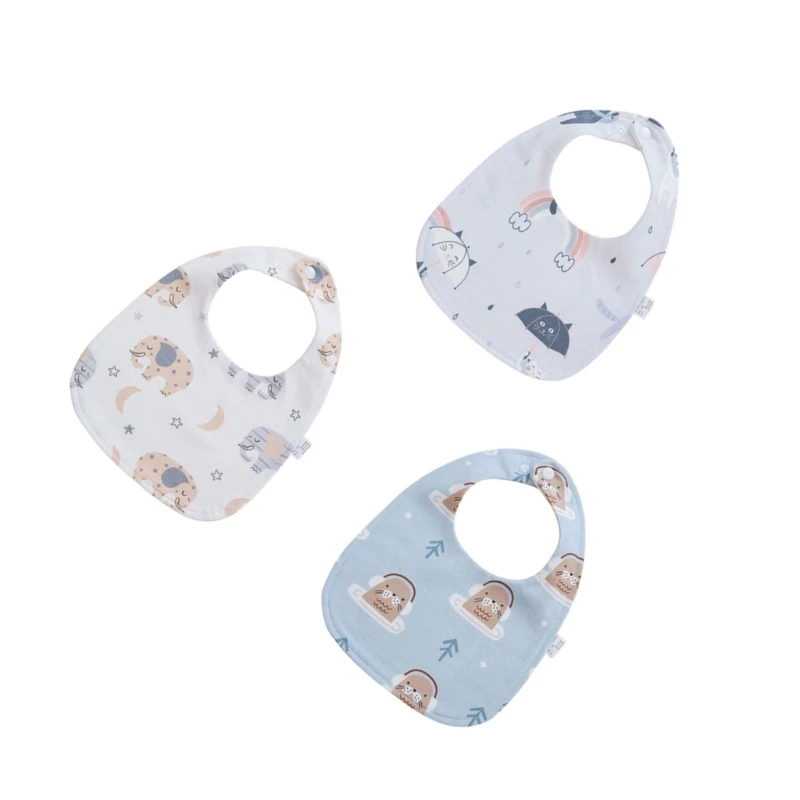 3 шт. детские нагрудники для кормления с мультяшным рисунком малышей мягкий