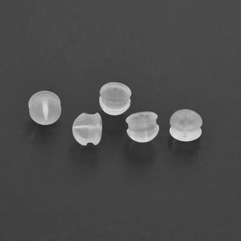 100 шт. прозрачные задние серьги в форме гамбургера безопасные силиконовые пробка