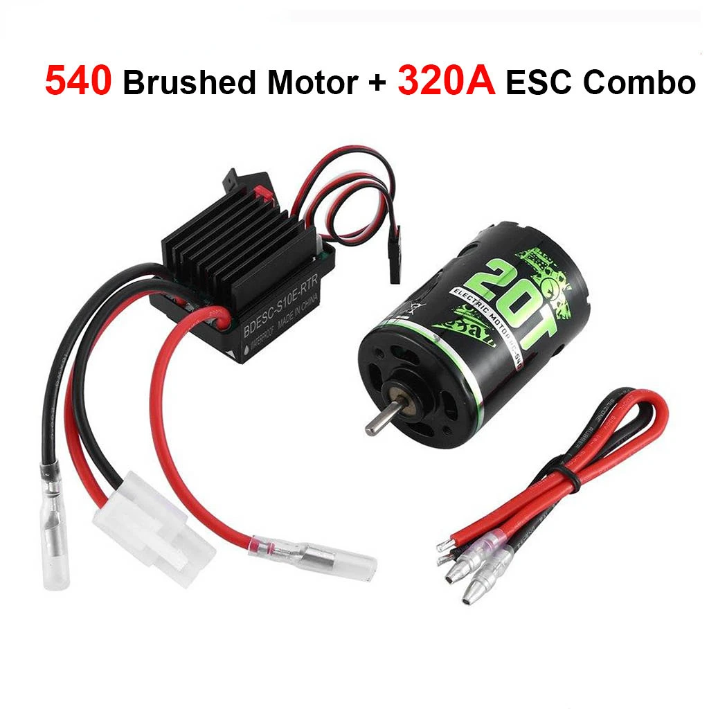 540 Brushed Motor RC Crawler Motor 20T 60A ESC Brushed Electric Speed Controller 5V/2A BEC for 1/10 RC Car TRX AXIAL HSP