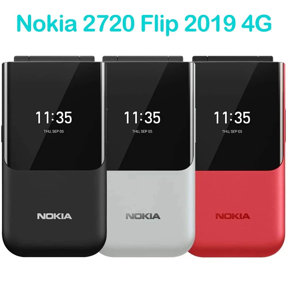 Фото Nokia 2720 Flip 4G Б/У телефон, 2 SIM-карты, 2.8-дюймовый экран, 3.5 мм, WiFi, MP3, 1500 мАч, Bluetooth, двухъядерный процессор Snapdragon 205, резервный телефон Nokia, разблокированный. №3