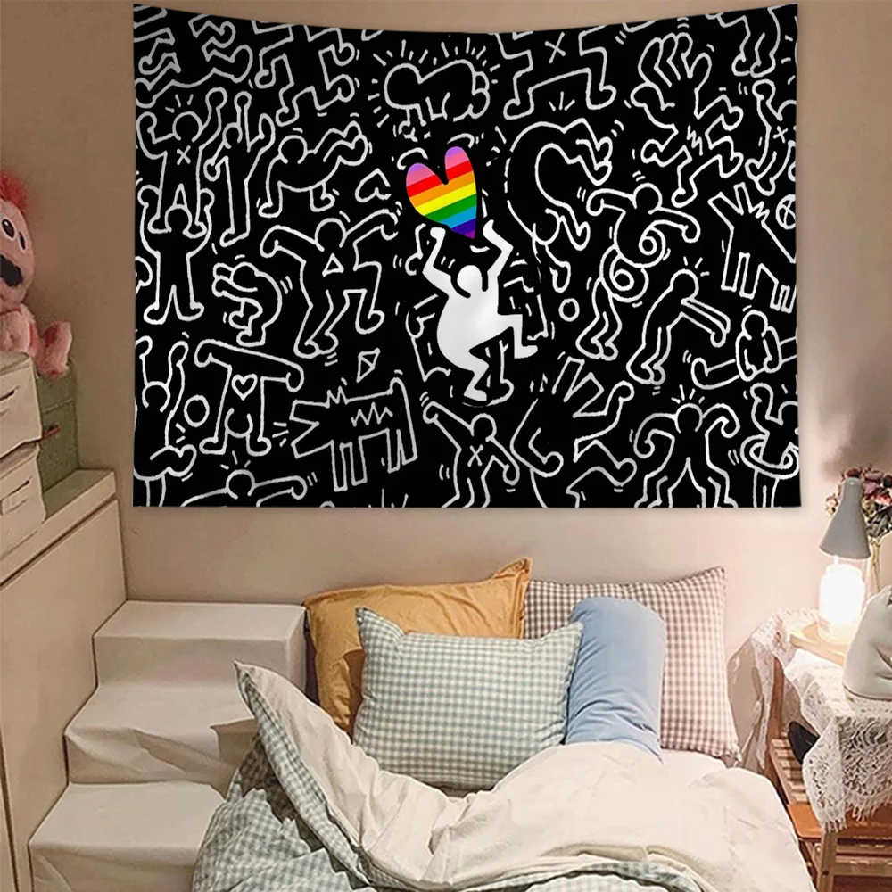 Art Safe Sex K-Keith H-Haring мультяшный гобелен богемные настенные гобелены Мандала листы