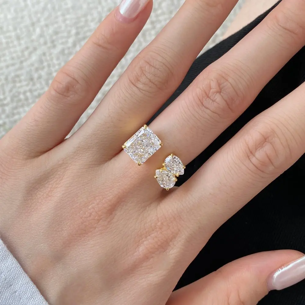 

JitDoo Fine 925 Sterling Silver Vintage Ring Women Simulation Gemstone Promise Wedding Band Rings Ladies Trendy Zirconia Jewelry
