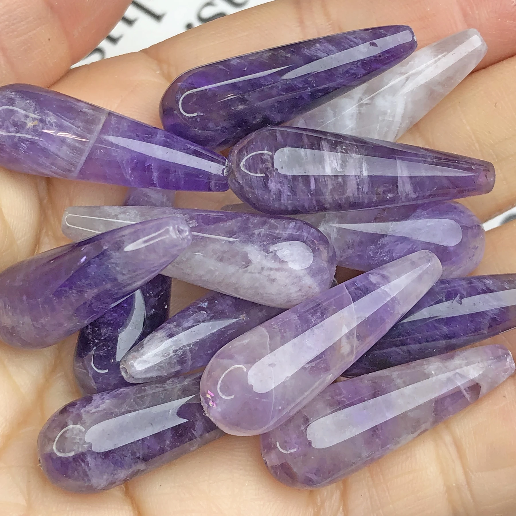 

10x30 мм природные капли воды, искусственные бриллианты, россыпью, фиолетовые Кристальные бусины, аксессуары