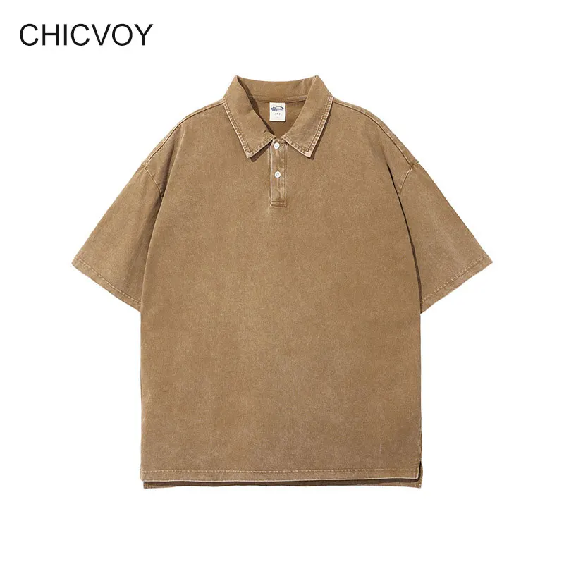 

CHICVOY Vintage T-Shirt Streetwear Batic Distressed Tshirt Hip Hop Harajuku Casual Cotton Oversized Lapel Gothic Tees Shirts Top