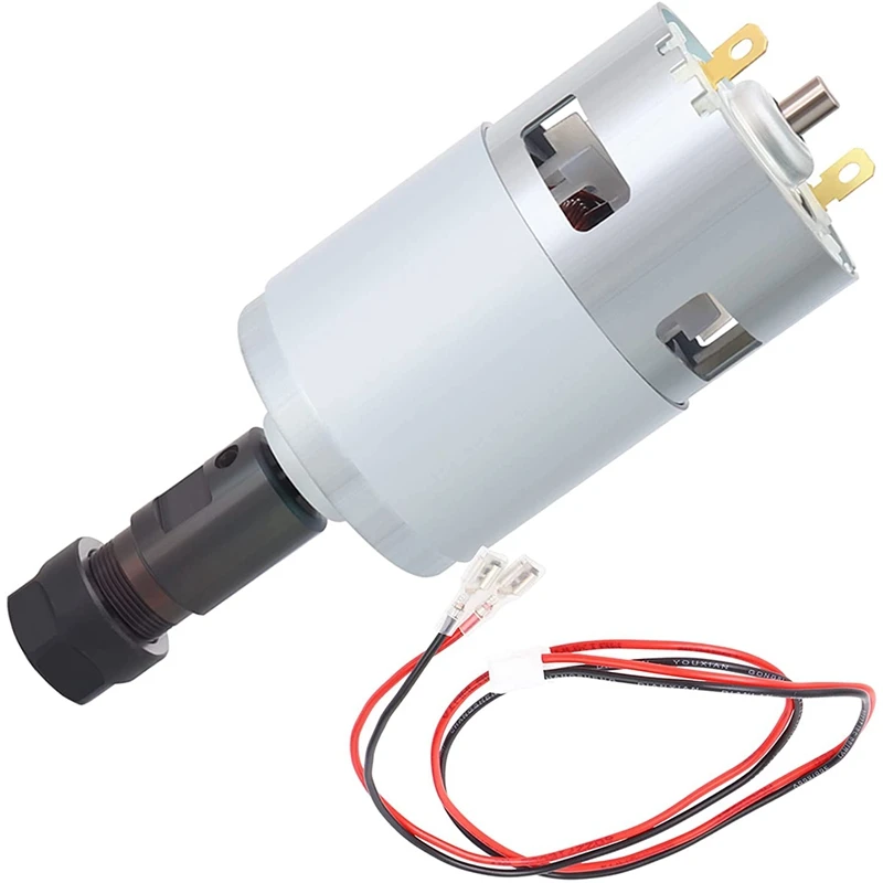 

775 Spindle Motor With ER11 Collet & Connection Line, 24V 20000 R/Min,Fit For CNC 3018 Series Carving Machine
