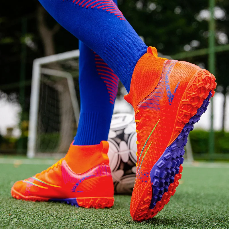 High Ankle Football Boots for Men Outdoor Soccer Shoes Turf Sneakers Waterproof Training Soccer Cleats Zapatos De Futbol