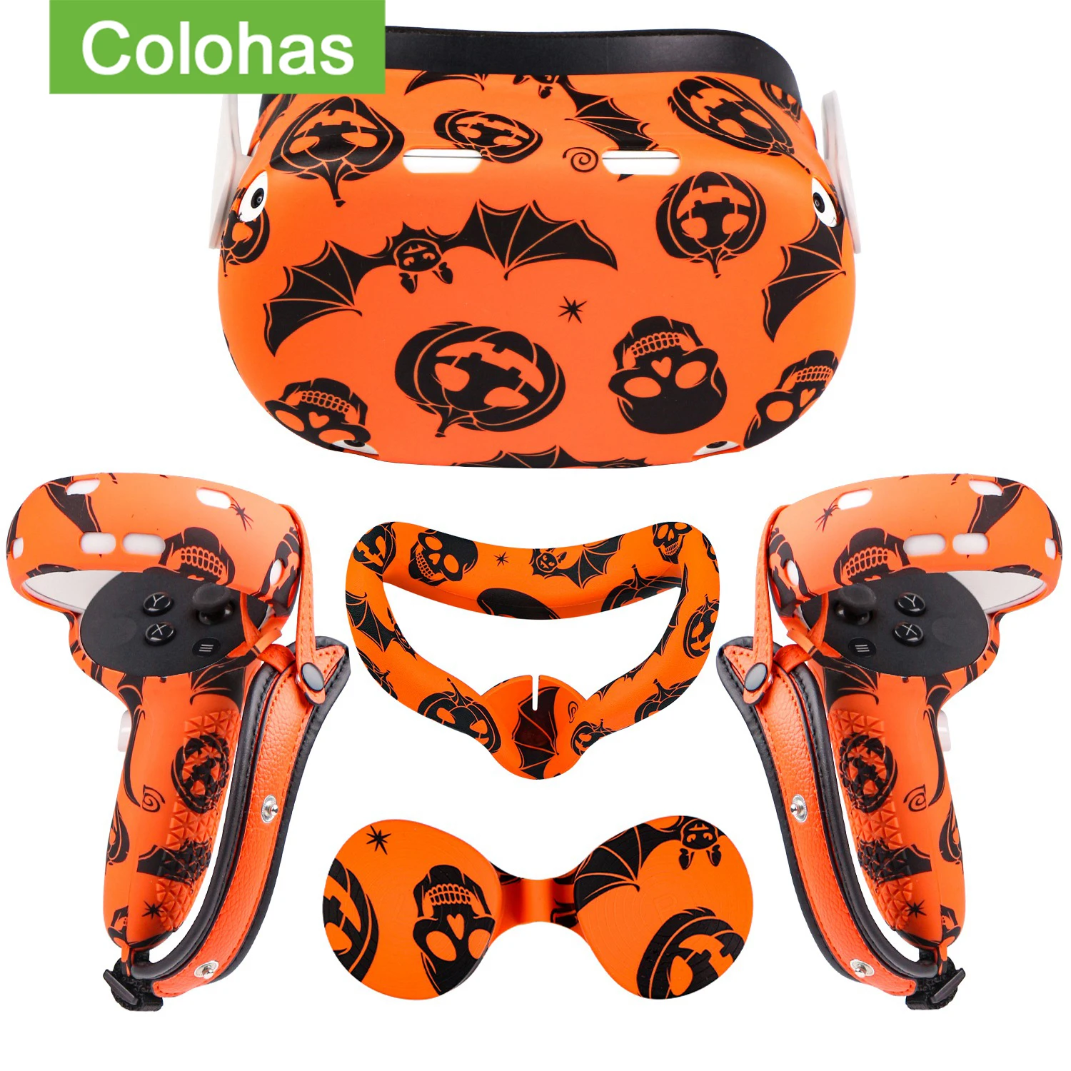 Best Halloween vr capa protetora conjunto para quest 2 controlador de toque caso escudo com alça aperto para oculus quest 2 acessórios
