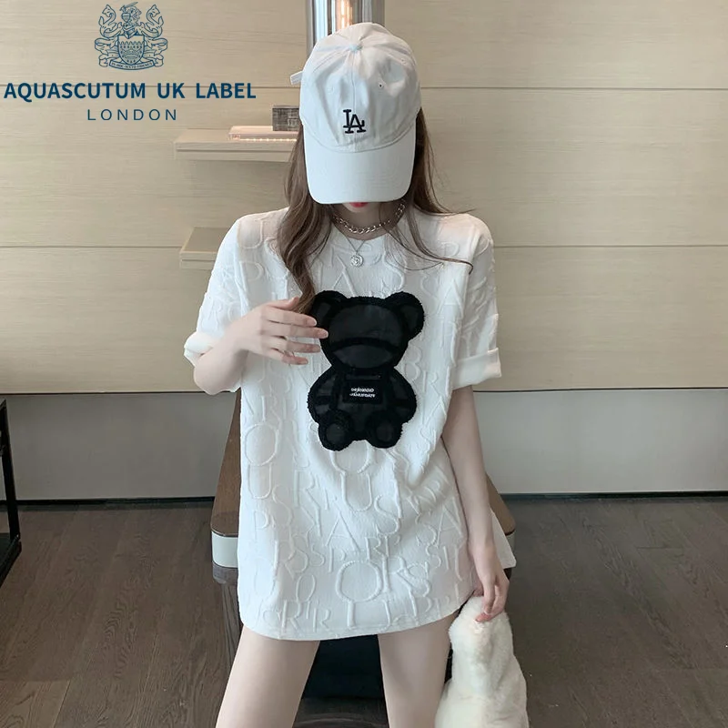 

Aquascutum Medium length loose short sleeve spring and summer new T-shirt