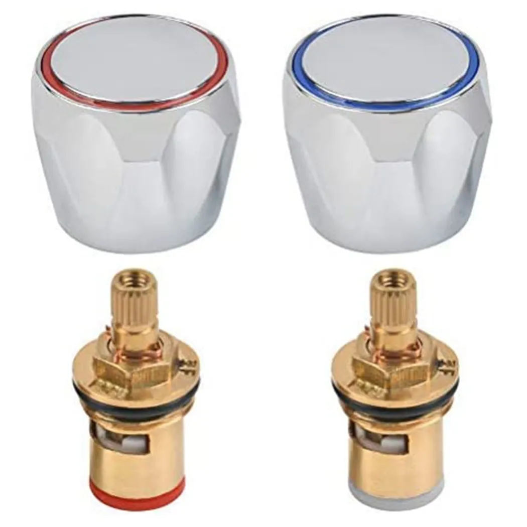

Faucet Repair Parts Round Tap Reviver Conversion Kit 1/2\" Replacement Heads Thread Basin Sink Washer Copper Valve Core Faucet