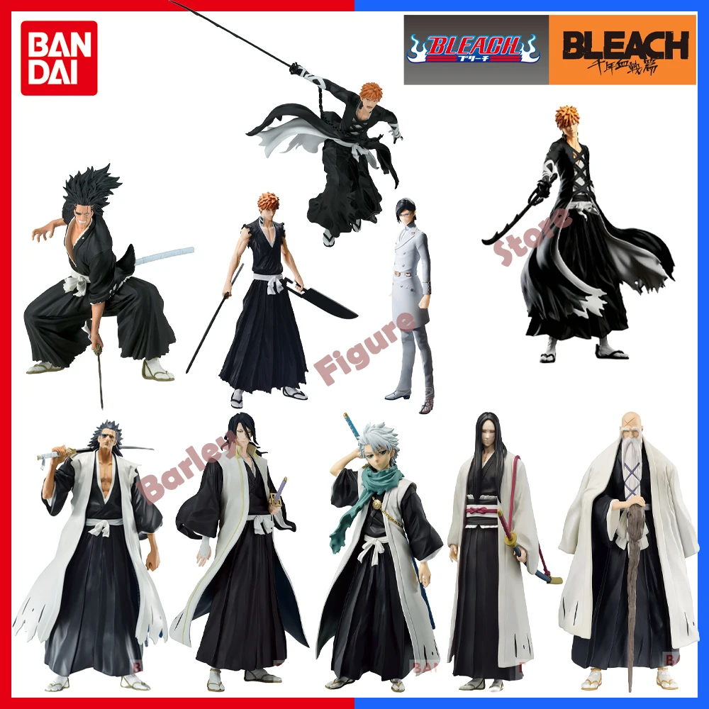 Фото В наличии Bandai Banpresto, оригинальная аниме-фигурка Bleach Ichigo Kurosaki Zaraki Kenpachi Hitsugaya Toushirou Soi Fon, модель игрушки №1