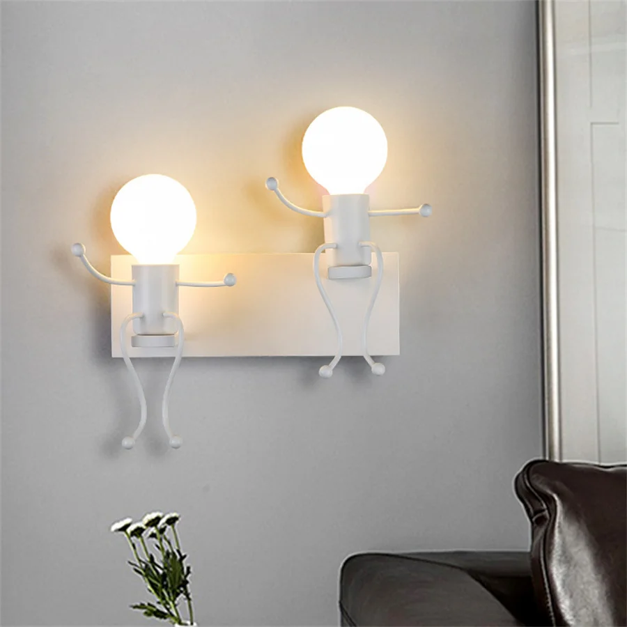 

Creative Little Man LED Wall Lamp Modern Surface Mounted Staircase Aisle Wall Light Baby Kid Children's Bedroom Bedside Sconce
