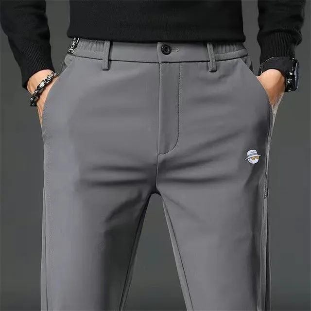 

Casual Thick Long Golf Pants Men's Fashion Korean Elastic Golf Clothing Work Pants Sports 38 Plus Size 2022 Autumn Winter