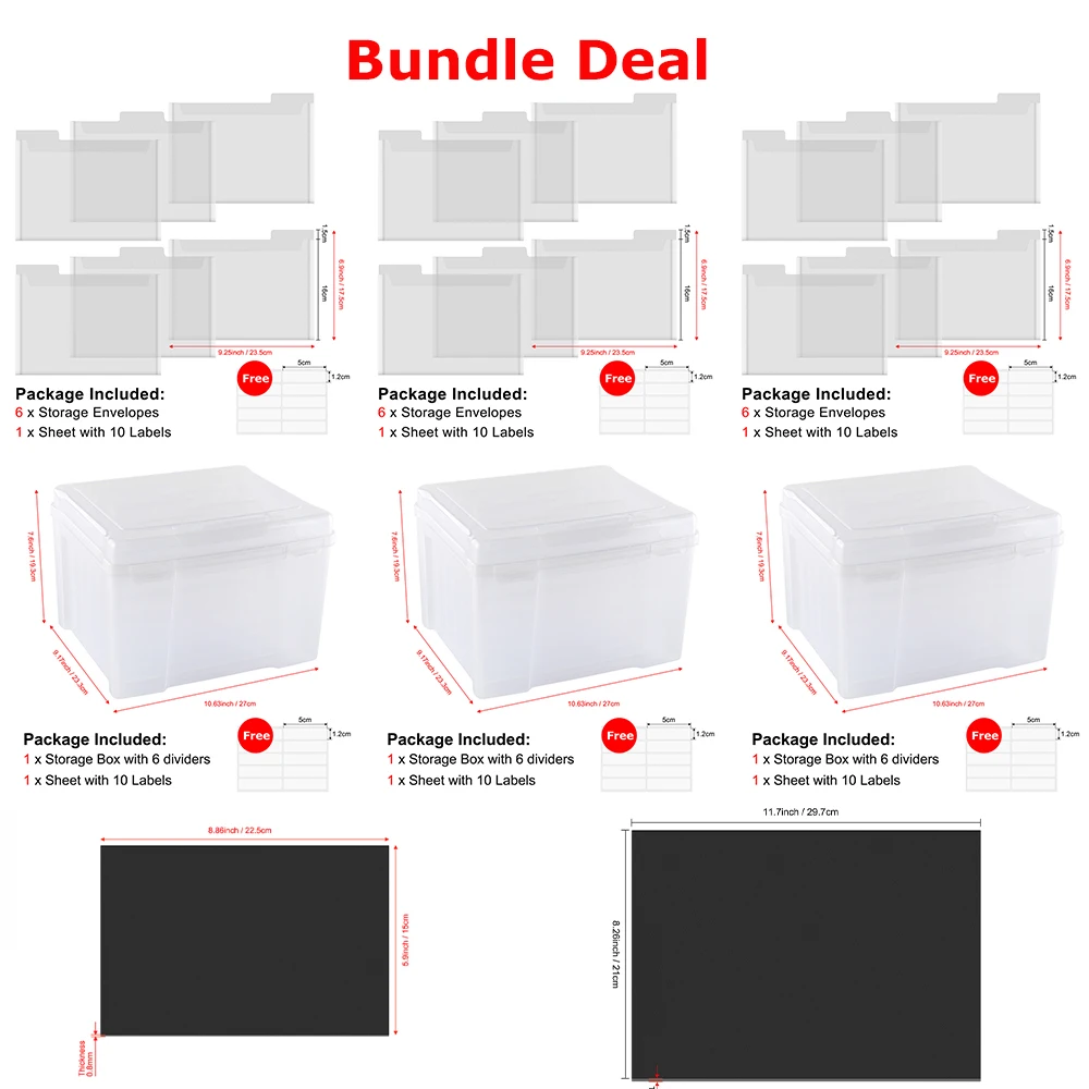 Bundle Deal Die and Stamp Storage Kit Clear Craft Box buste di plastica 0.8mm/1mm fogli magnetici a doppia faccia fai da te miglior strumento