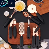4 7pcs rose gold garlic press pizza cutter kitchen gadget set can opener potato cooking high end kitchenware kitchen accessories