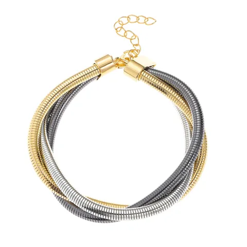 Золотой браслет из сплава с цепочкой в виде змеи