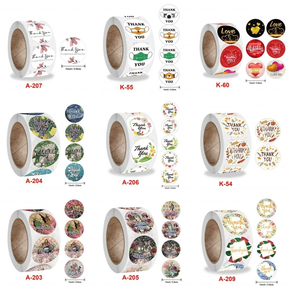 

100/500 шт., круглые наклейки «подсолнухи»