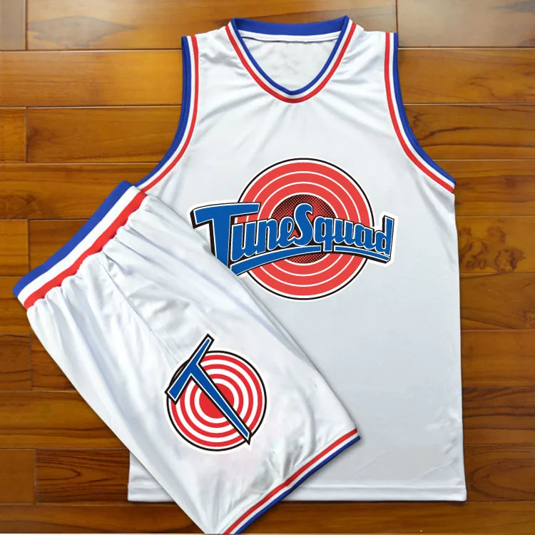 

Movie Cosplay Costumes Space-Jam Tune-Squad Basketball Team Jersey Stitched Number Tops Sports Uniform