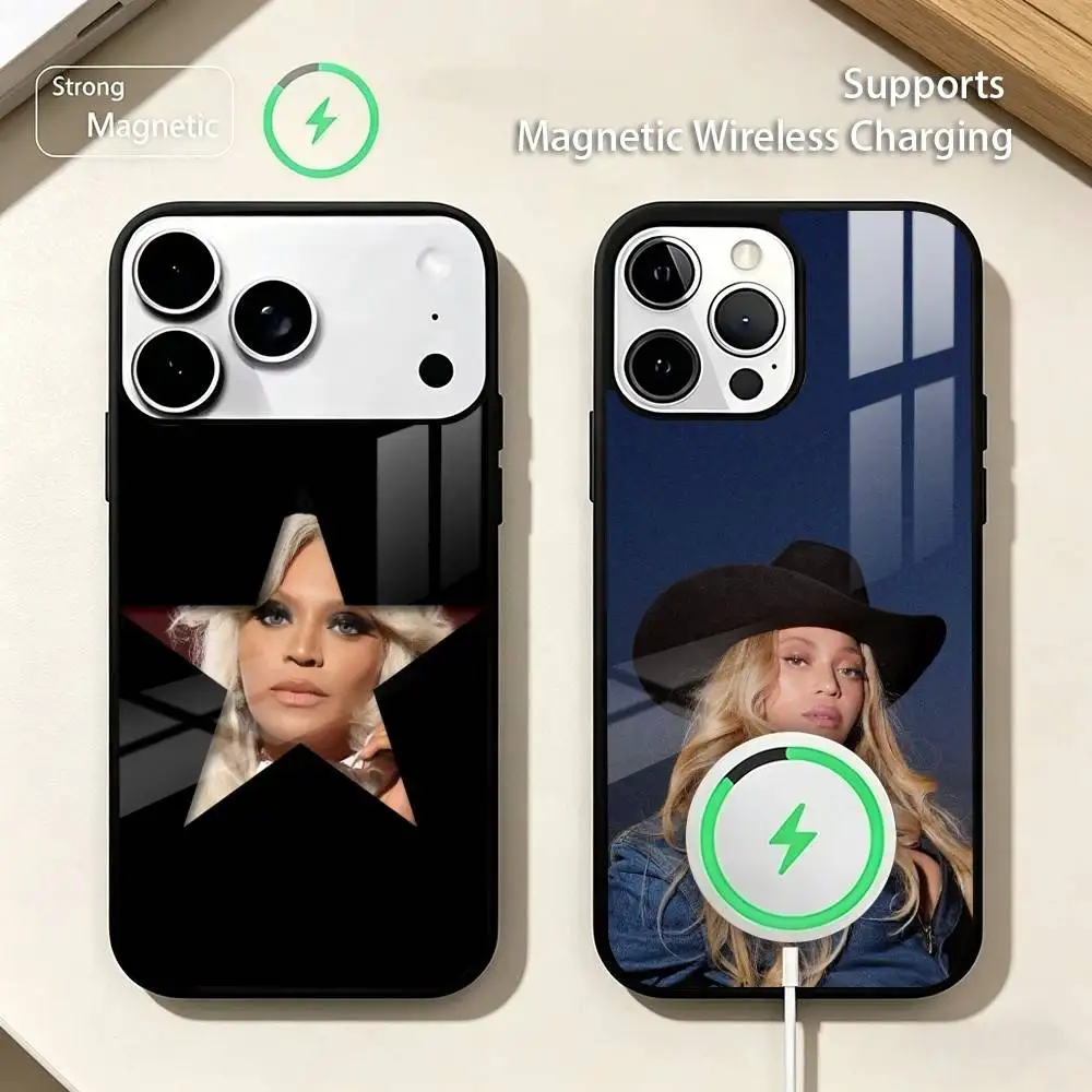 Фото Чехол для телефона Q-Queen Bey Singer B-Beyonce для iPhone 17, 16, 15, 14, 13, 12, 11 Plus, Pro с поддержкой магнитной беспроводной зарядки №1