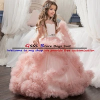 childrens princess dress flower children dress wedding dress long mopping performance formal skirt