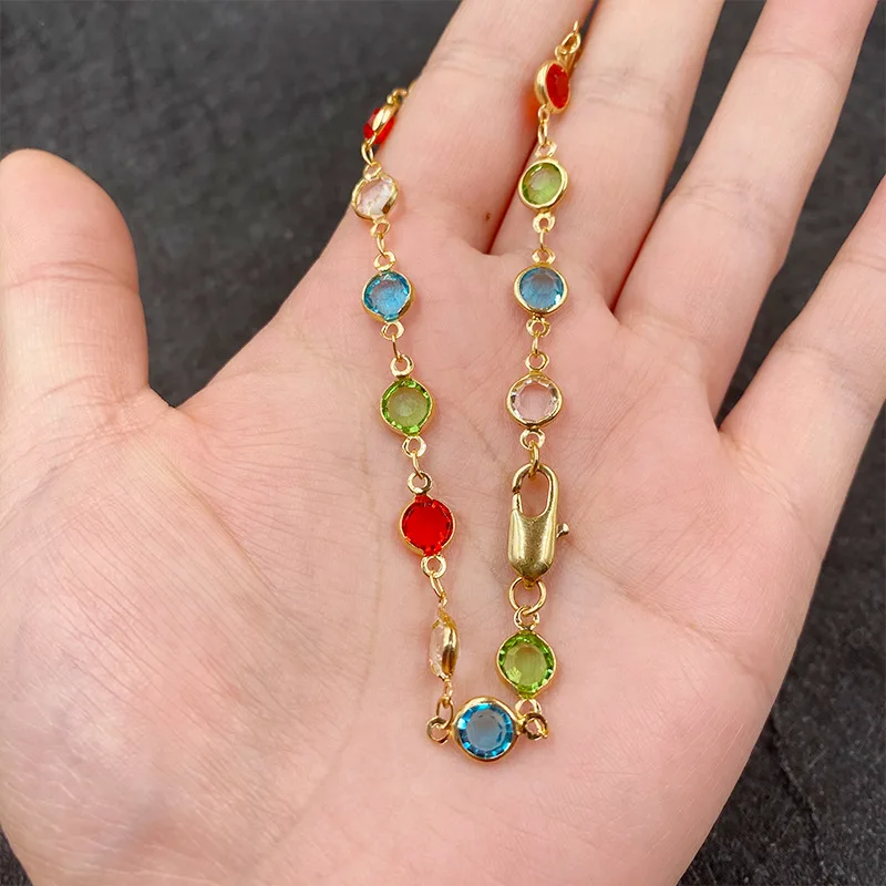 

Изысканный красочный браслет в форме сердца для женщин, очаровательные корейские Металлические браслеты-цепочки с кристаллами из циркония и бриллиантовый браслет, ювелирные изделия на день рождения, подарок