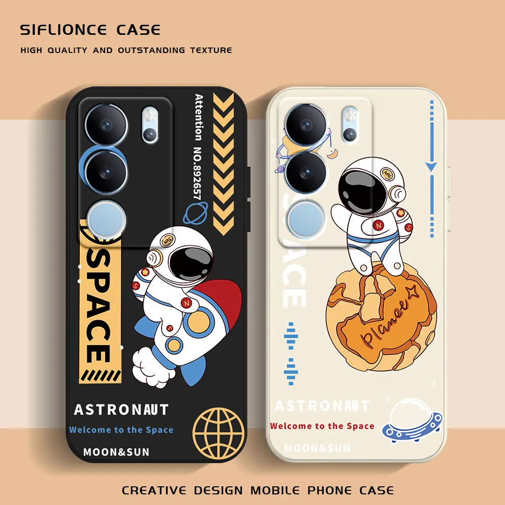 Чехол для Vivo V29E V29 V30E V27 V25 V27E V25E V11 V15 Pro V20 SE V11i V17 Neo V2026 V2029 симпатичный астронавт