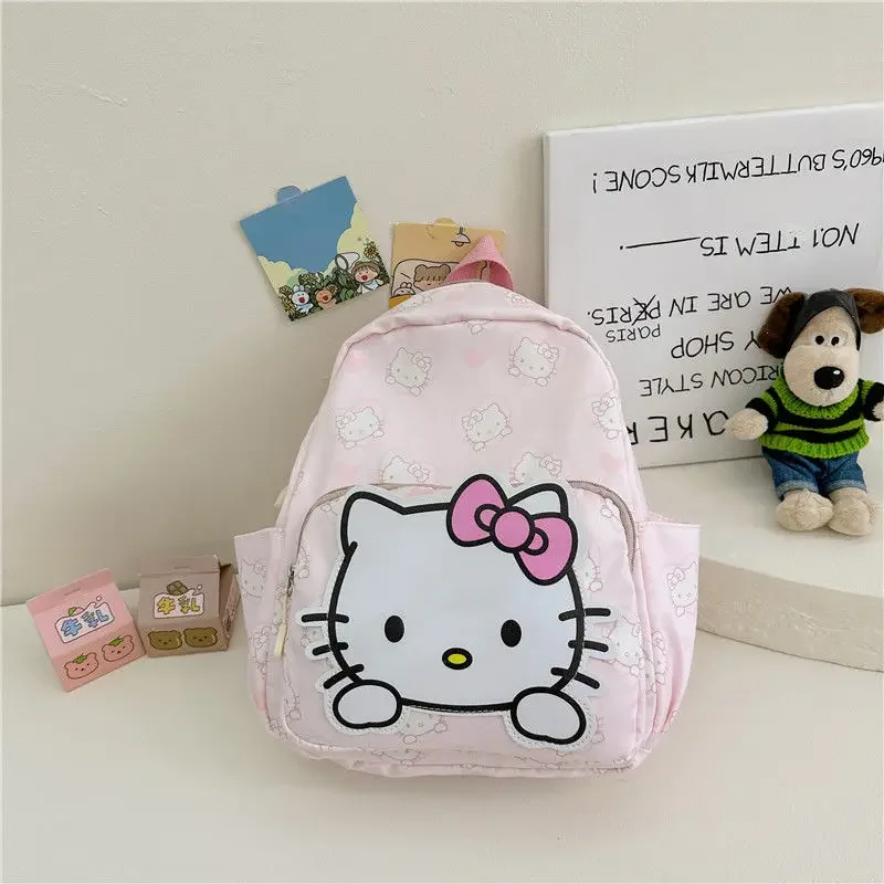 

New Hello Kitty Kawaii Anime Backpack Sanrio Cute Kuromi Schoolbag First Grade Kindergarten Baby's Backpack Out Shoulders Bag