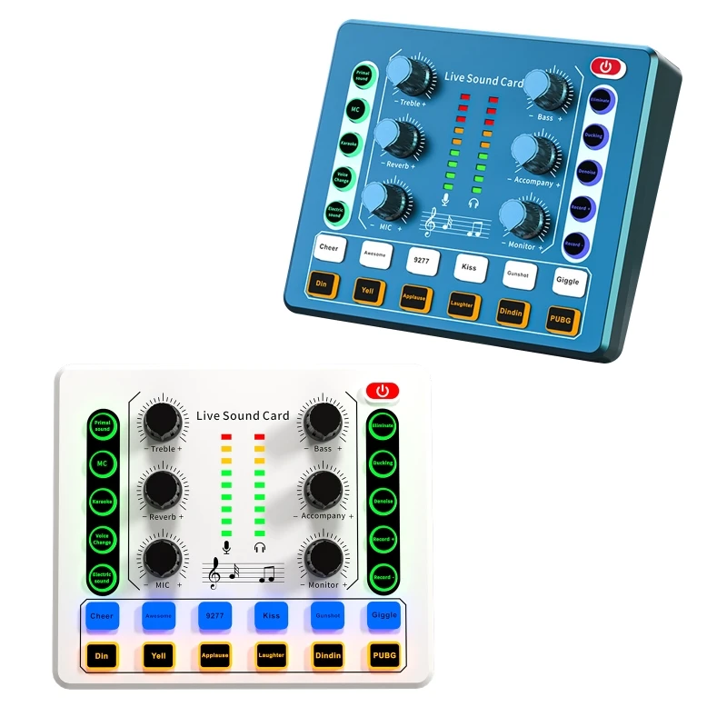 

2022 New Noise Reduction Sound board Live Sound Card Voice Changer Recording Sound Board