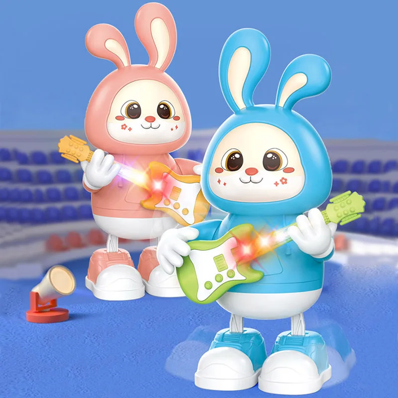 

Искусственный Кролик для электрогитары, музыкальная игрушка, обучающая искусственная танцевальная игрушка, Успокаивающая день рождения, праздничный подарок для детей, мальчиков и девочек
