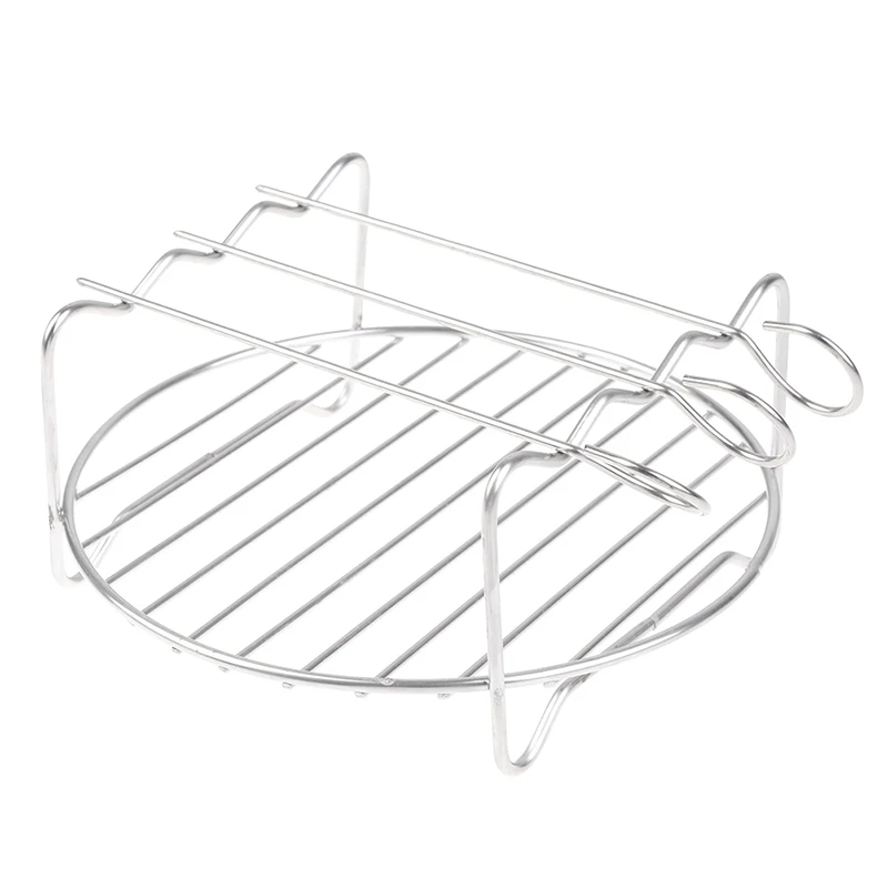 

Baking Tray Skewers Air Fryer Stainless Steel Holder BBQ Rack Double-deck