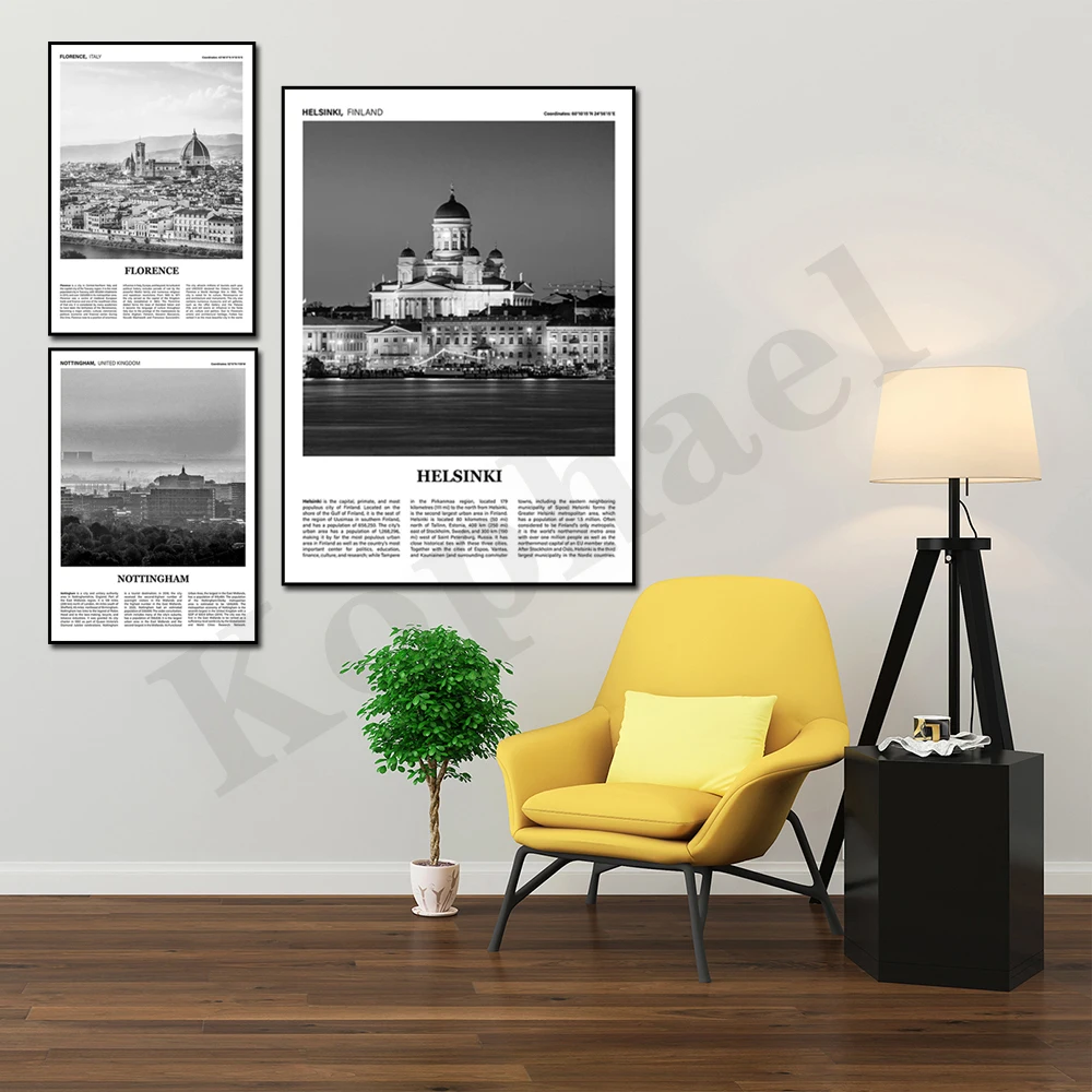 Фото Анталья Lyon Florence Nottingham Leicester Стамбул Helsinki Валенсия городской пейзаж фотографии домашний декор плакат №4