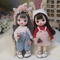 16cm wig bjd doll movable joints cute face diy bjd dolls with big eyes bjd toys gifts for girl handmand toy