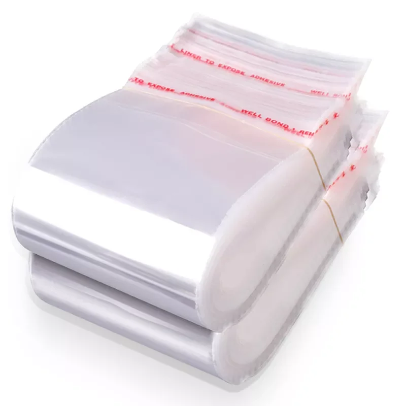 

100pcs Transparent Plastic Bags Self Adhesive Sealed Bag For Candy Cookie Packing Pouches Gift Jewelry Earring Storage Organizer