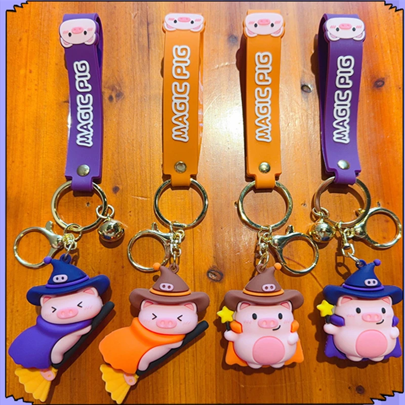 

Cartoon Anime Magic Pig Action Figures Keychains Key Chain Key Ring Silicone Handbag Car Pendants Toys Birthday Christmas Gifts