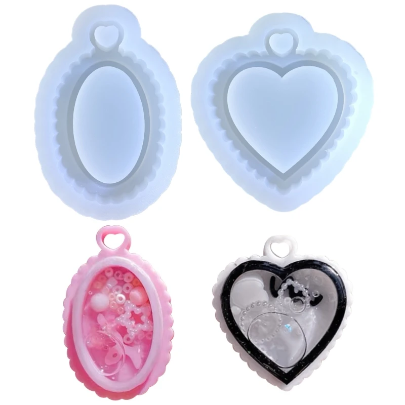 

H9ED Pendant Moulds Keychain Mould Clay Molds DIY Chocolate Moulds Silicone Material