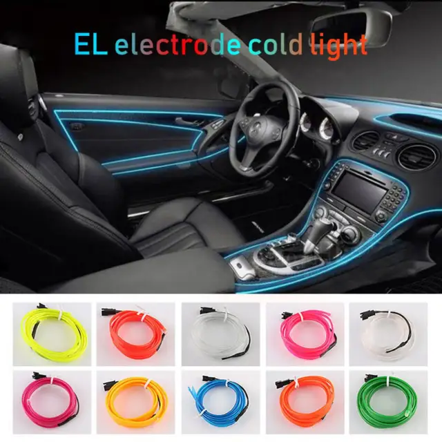 1m Car Interior Atmosphere Lighting LED Strip 5V DIY Flexible EL Cold Light Line Tube With USB Auto Decoration Ambient Lamp 6