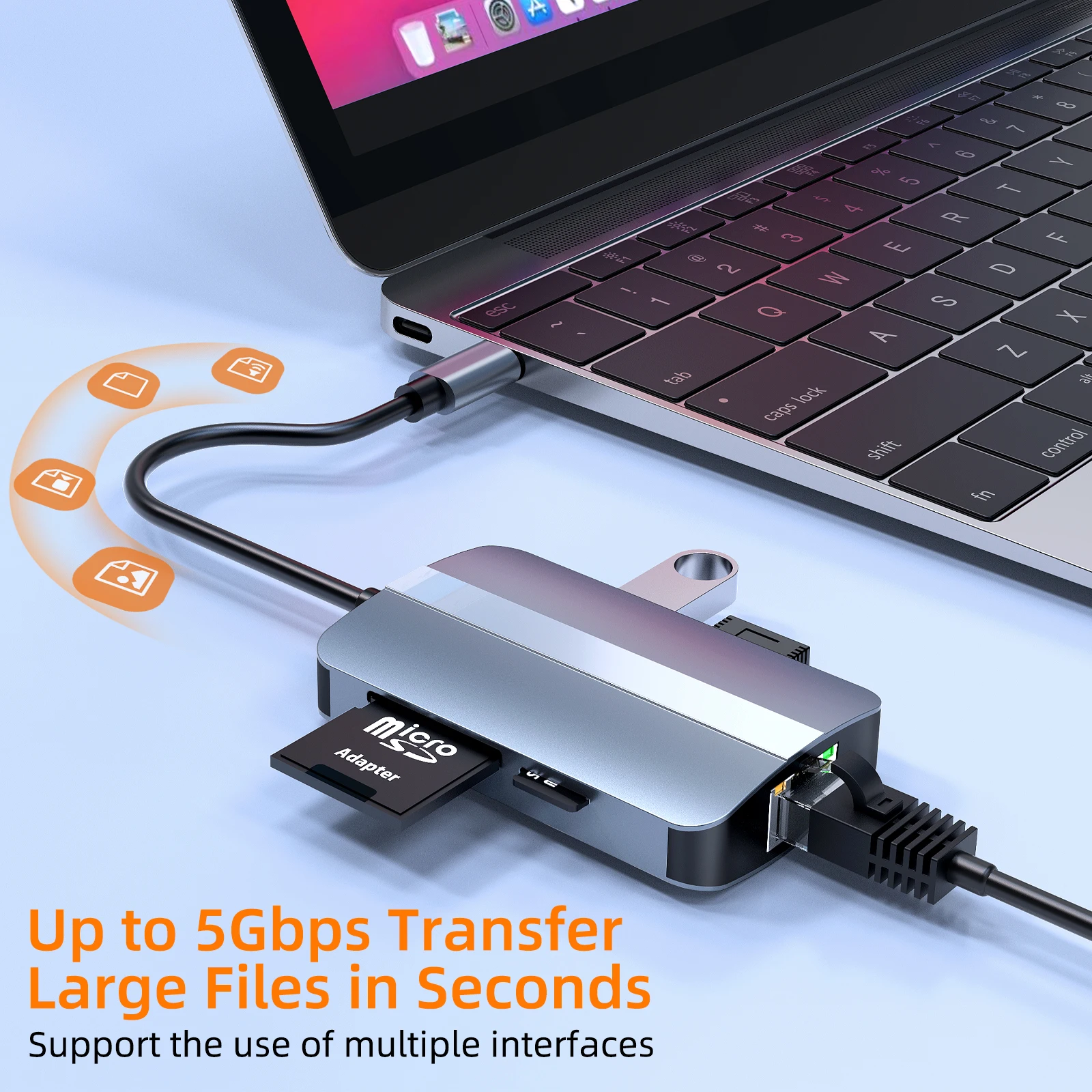 USB C-хаб Mosible для HDMI-совместимый адаптер VGA Rj45 100 м док-станция OTG Thunderbolt 3 с PD TF SD jack3.5