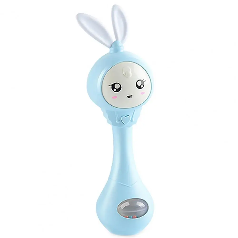 Baby Music Flashing Rattle Toys Rabbit Teether Hand Bells Mobile Infant Stop Weep Tear Rattles Newborn Early Educational Toy