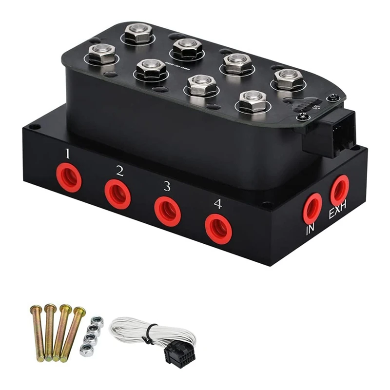 

Universal 1/4 1/8 Inch NPT 0-300 Psi 12V Control Air Bag Suspension 4 Corner Block Manifold Solenoid Valve For Car Accessories