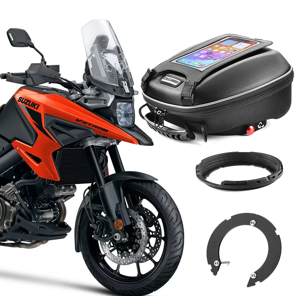 Фото Сумка для топливного бака для SUZUKI Vstrom 650 1000 1050/XT 800 V-STROM DL650 DL1000, водонепроницаемая сумка для мотоцикла, навигация, бак №1