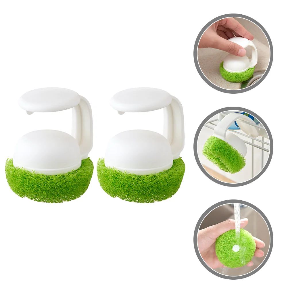 

2 Pcs Sink Cleaning Brush Dish Scrubber Dishes Kitchen Scrubbers Plastic Washing Soap Dispenser Brushes