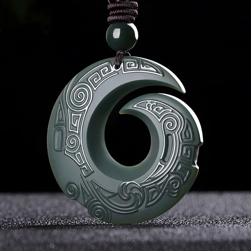 

Natural Hetian Qing yu Jade Pendant Jewelery Lucky Exorcise evil spirits Auspicious Amulet Fine Jewelery Jade Pendant