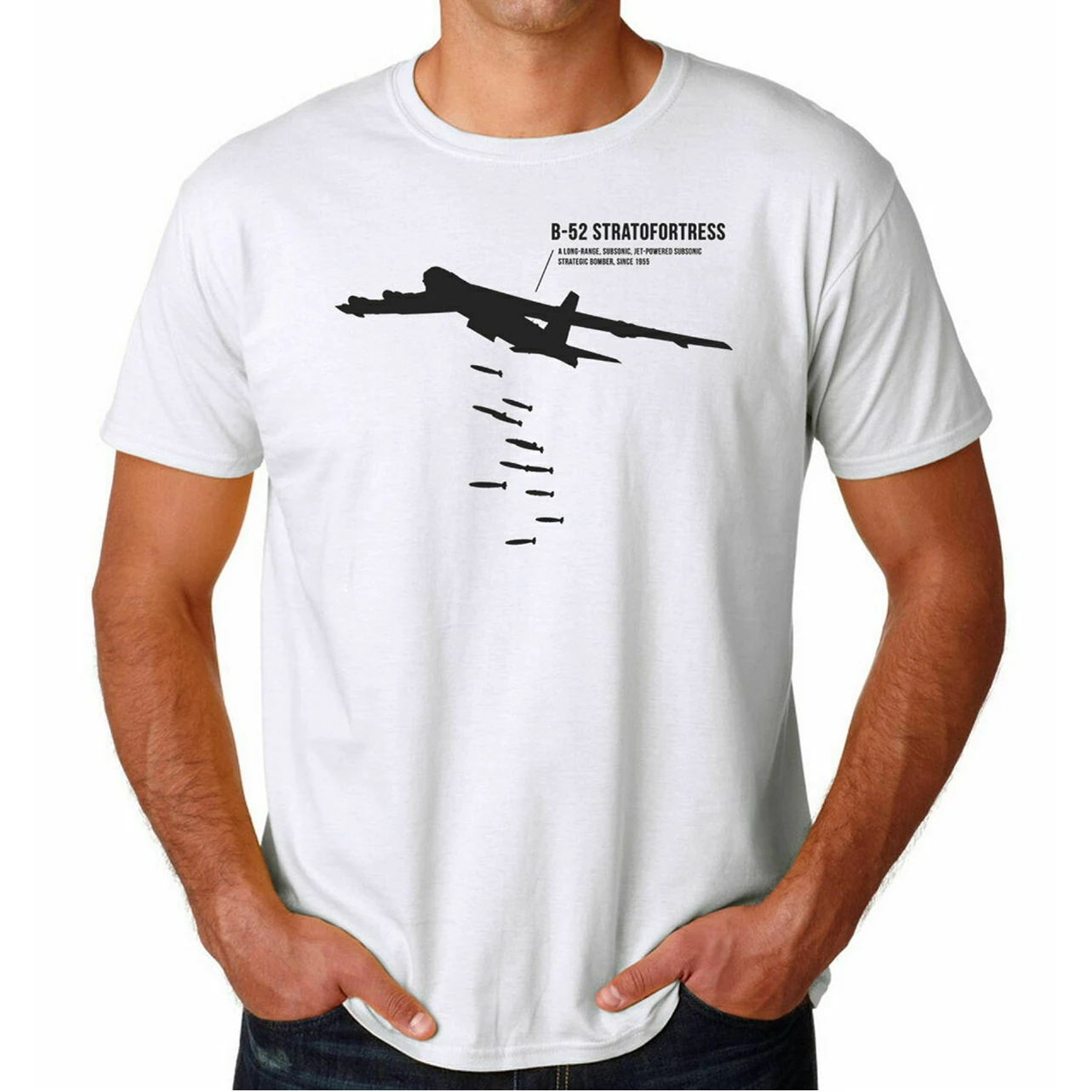 

B-52 "Stratofortress" Strategic Bomber T Shirt New 100% Cotton Short Sleeve O-Neck T-shirt Casual Mens Top