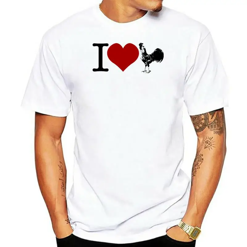 

I Love Rooster Bartender Inked T-Shirt Hilarious Saying Tees Men Apparel Crew Neck Urban Street Clothes Bar Staff Joke Sign